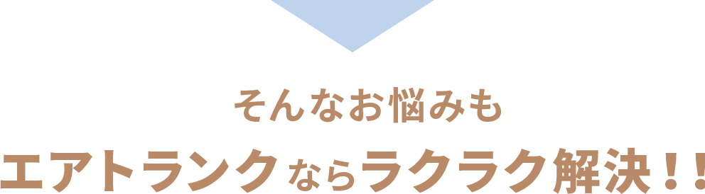 そんなお悩みもエアトランクならラクラク解決!!